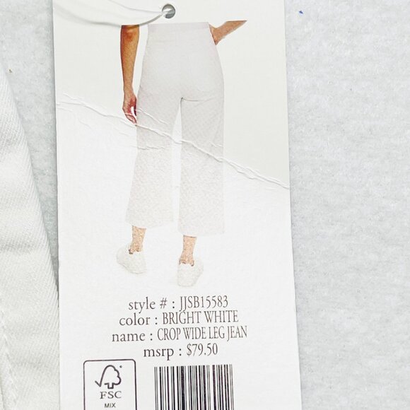 Jessica Simpson Women's White Stretch Wide Leg Crop Jeans Size 4 High Rise NWT - Picture 5 of 11
